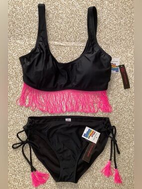 No Boundaries Black and Pink Bikini Swimsuit